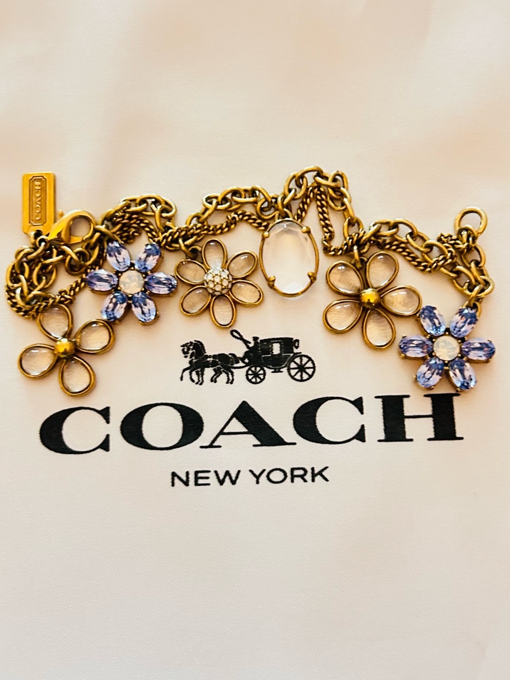 RARE Coach Y2K Flower Charm Bracelet